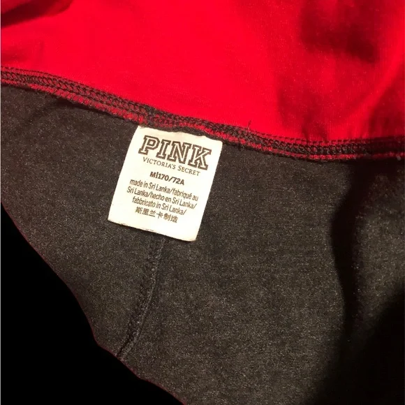 Not for sale. Victoria Secret Pink black and red leggings. Size M. - Picture 3 of 4